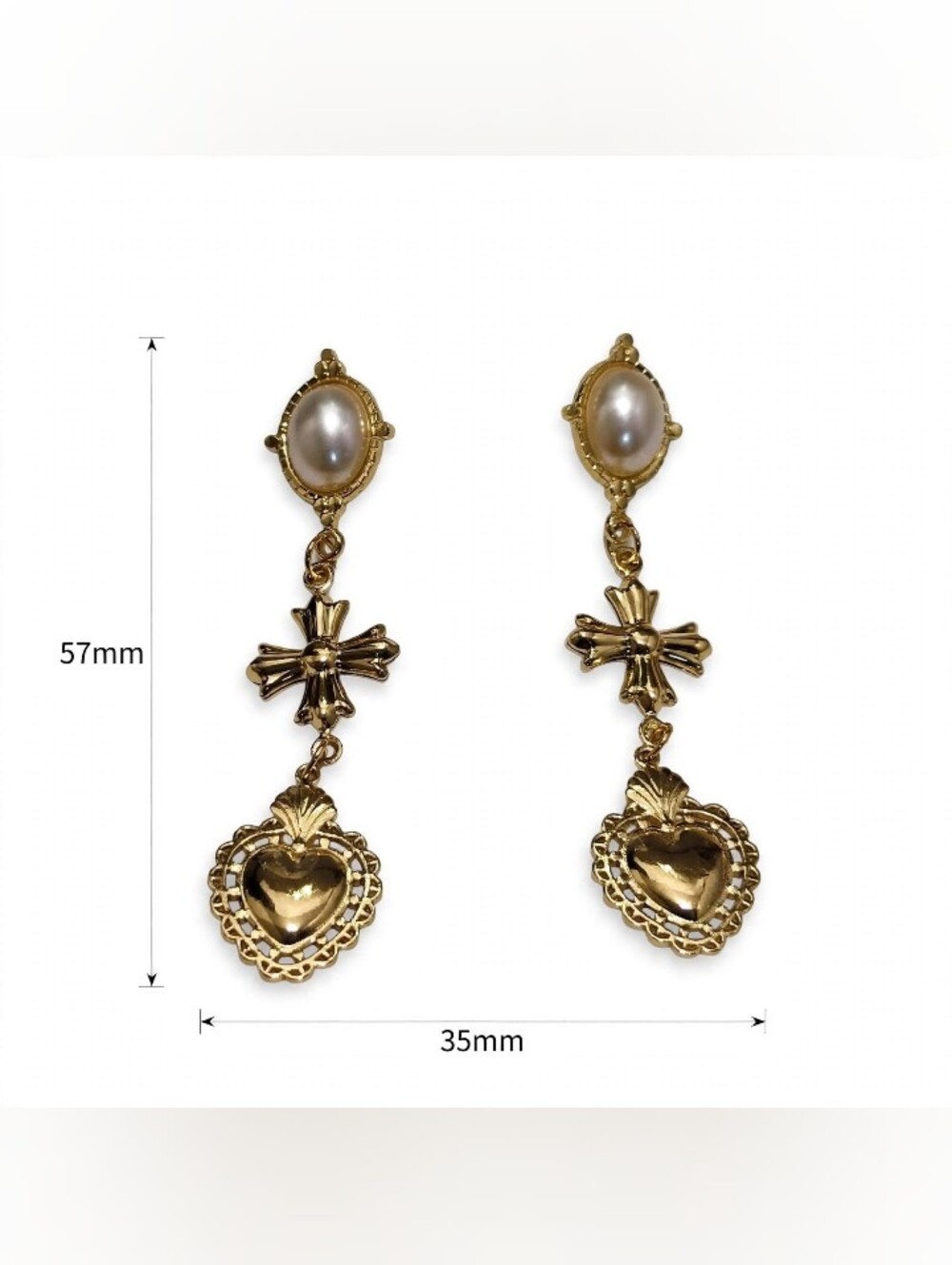 Gold Baroque Pearl Drop Earrings Tarnish Free Stainless Steel Luxury Last Pairs!